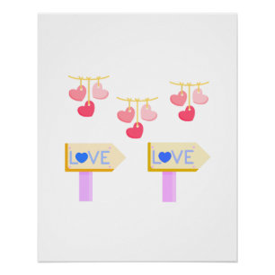 Póster Corazón de San Valentín Bunting