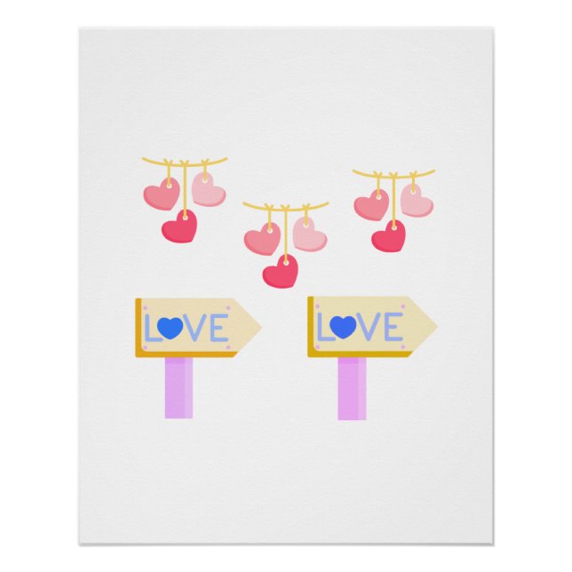 Póster Corazón de San Valentín Bunting (Anverso)