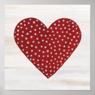 Póster Corazón de San Valentín de Polka Rústico