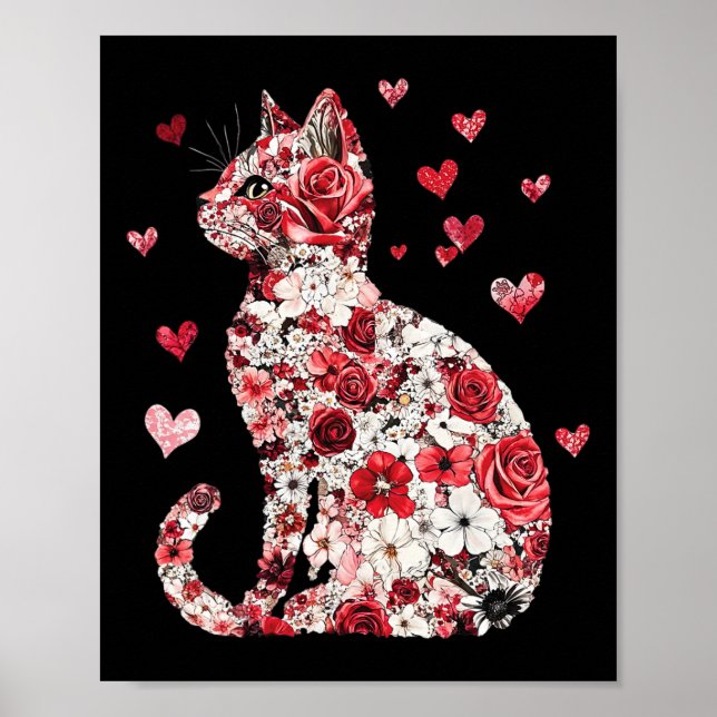 Póster Corazón de San Valentín - Feliz Meowentine (Frente)