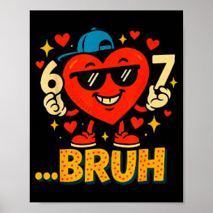 Póster Corazón de San Valentín haciendo dabbing divertido
