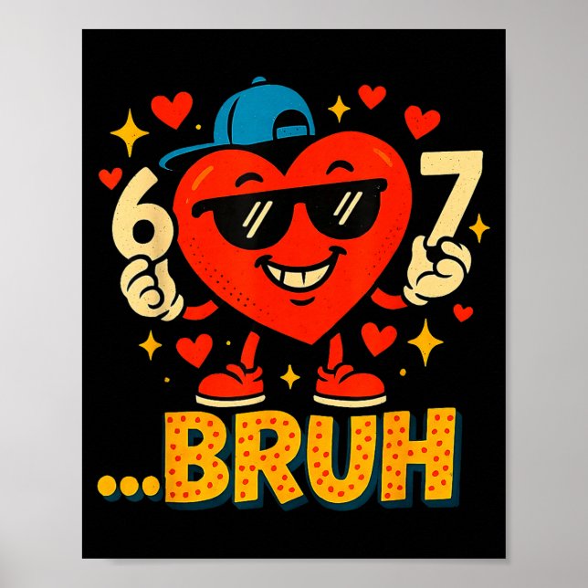 Póster Corazón de San Valentín haciendo dabbing divertido (Frente)