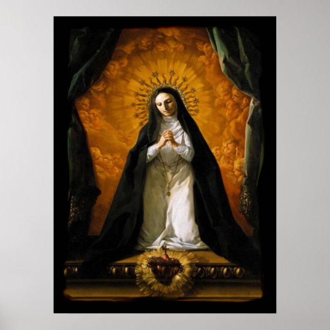 Póster Corazón de Santa Margarita Alacoque - Giaquinto (Frente)