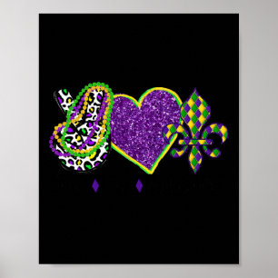 Póster Corazón de signo de paz Fleur De Lys Hippie Paz Am