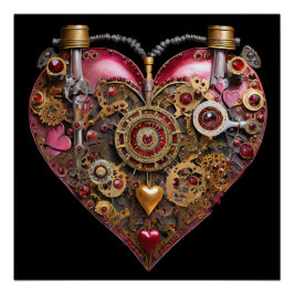 Póster Corazón de Streampunk Rubí San Valentín