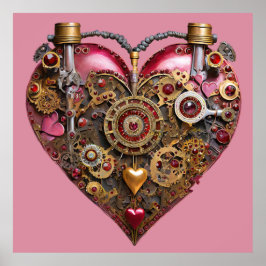 Póster Corazón de Streampunk Rubí San Valentín