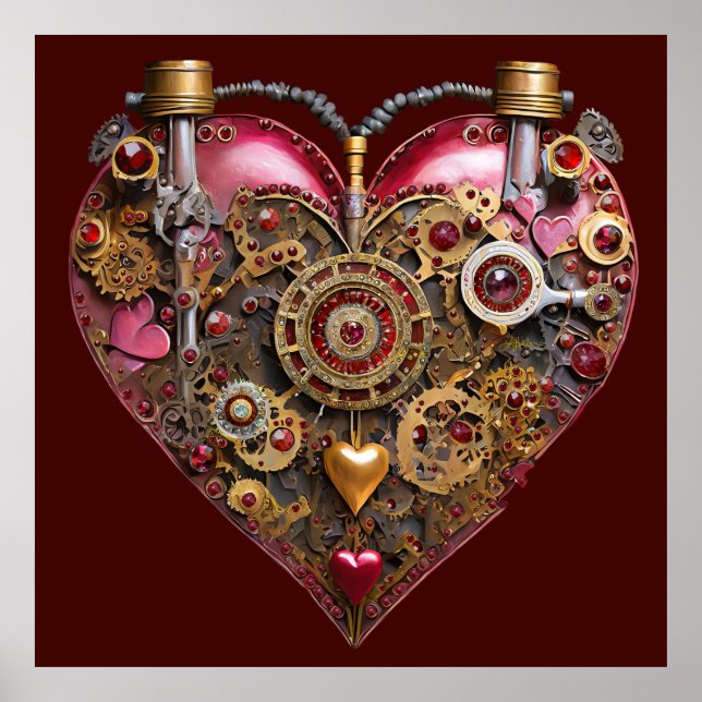 Póster Corazón de Streampunk Rubí San Valentín (Frente)
