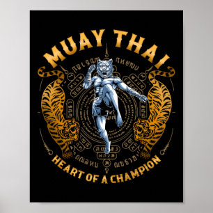 Póster Corazón de un campeón - Kickboxing y Muay Thai fem