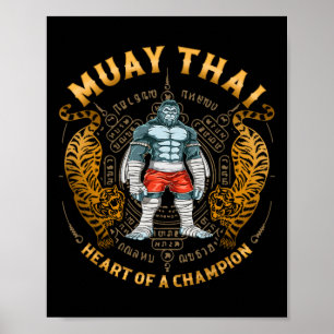 Póster Corazón de un Campeón - Kickboxing y Muay Thai Tra