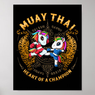 Póster Corazón De Un Campeón - Kickboxing Y Muay Thai Uni
