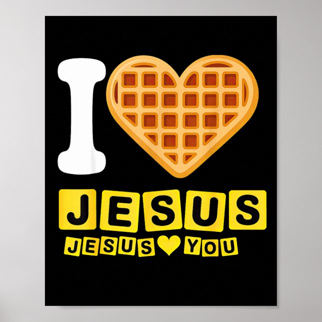 Póster Corazón de Waffle Te Amo Jesús (Frente)