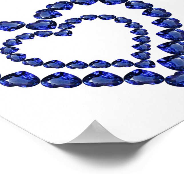 Póster Corazón de zafiro azul (Esquina)