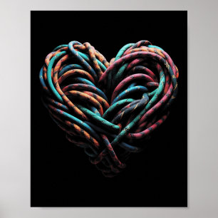 Póster Corazón del alpinista rock de la montaña de amor