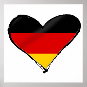Póster Corazón del amor de Alemania - mi corazón alemán