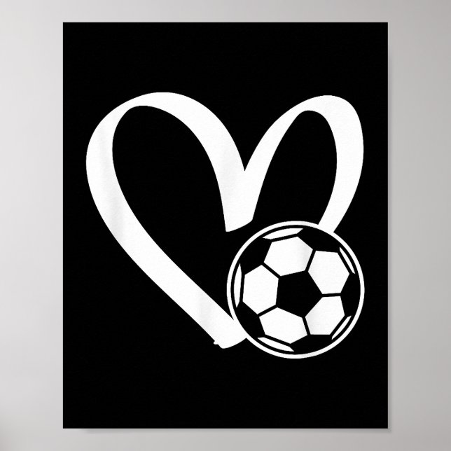 Póster Corazón del balón de fútbol (Frente)