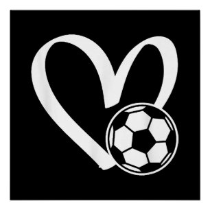 Póster Corazón del balón de fútbol