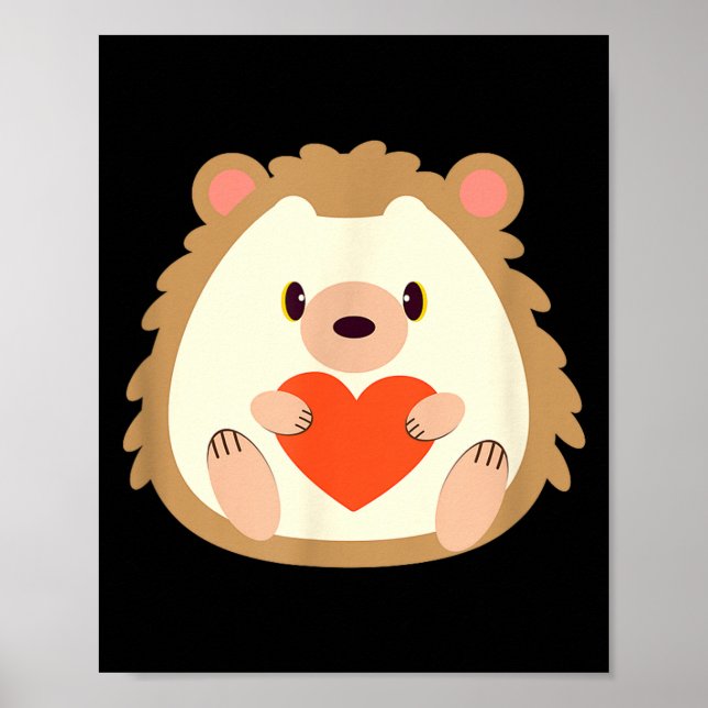 Póster Corazón del día de San Valentín del erizo Regalo p (Frente)