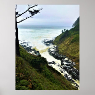 Póster Corazón del diablo, Cabo Perpetua, Costa de Oregón