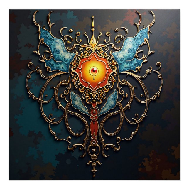 Póster Corazón del Dragón dorado (Anverso)