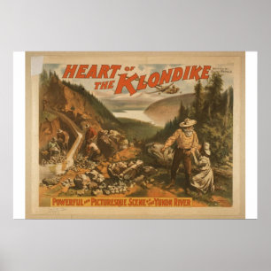 Póster Corazón del Klondike, teatro retro del "río Yukón"