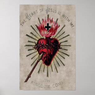 Póster Corazón del poster de Jesús