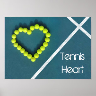 Póster Corazón del tenis, personalizado