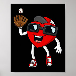 Póster Corazón día de San Valentín atrapando a chicos div