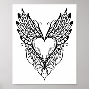 Póster Corazón día de San Valentín con un Symbo estilo Ta