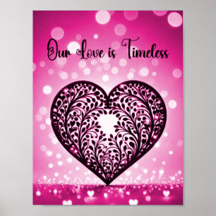 Póster Corazón Elegante Silueta
