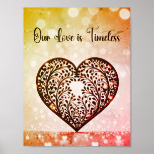 Póster Corazón Elegante Silueta