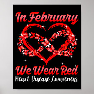 Póster Corazón En febrero usamos rojo Conciencia del cora