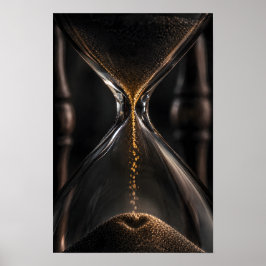 Póster Corazón en forma de reloj de arena