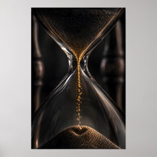 Póster Corazón en forma de reloj de arena