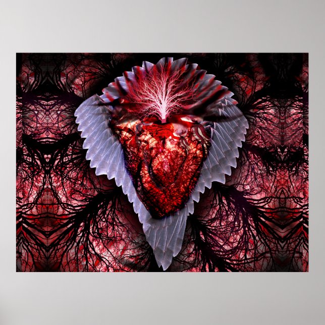 Póster Corazón en llamas (Frente)