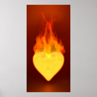 Póster Corazón en llamas