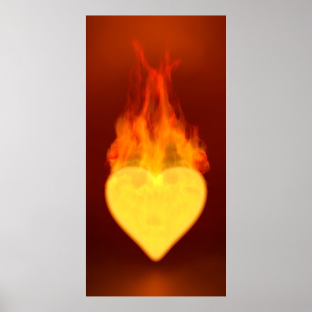 Póster Corazón en llamas (Frente)