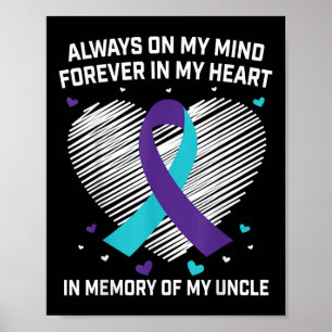Póster Corazón en memoria de mi tío Conciencia sobre el s
