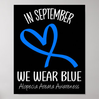 Póster Corazón En Septiembre Usamos Alopecia Azul Areata 