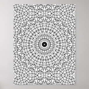 Póster Corazón Estallido Zigzag Eléctrico Calidoscopio Ma
