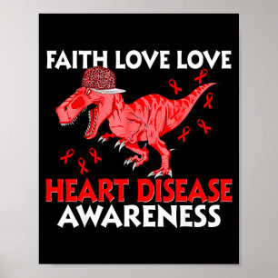 Póster Corazón Fe Esperanza Amor Conciencia de Enfermedad