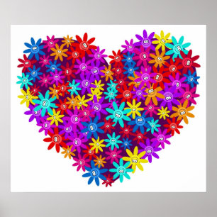 Póster Corazón floral