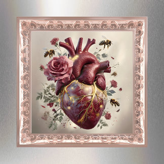 Póster Corazón floral surrealista