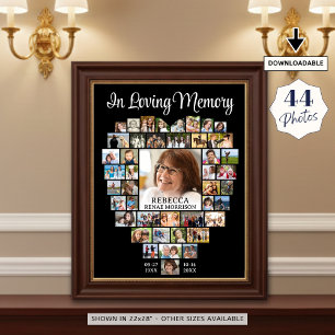 Póster Corazón Forma 44 Fotos Funeral Memorial