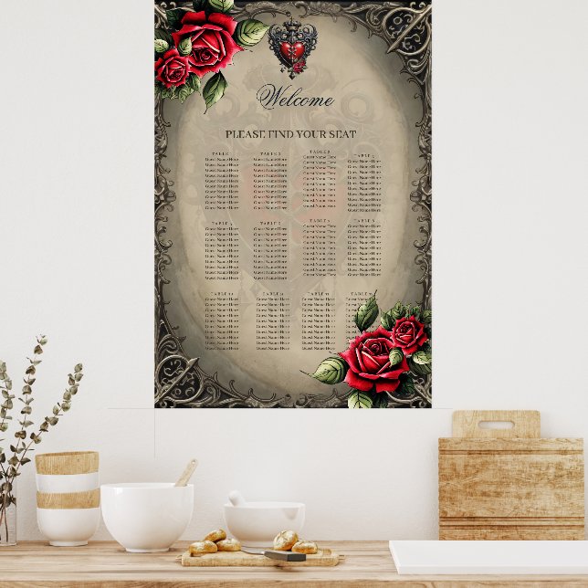 Póster Corazón gótico elegante pero místico (Cocina)