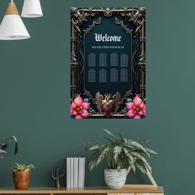 Póster Corazón Gótico Victoriano Carmesí (Salón 1)