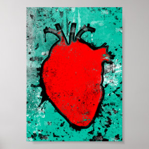 Póster corazón gruñido