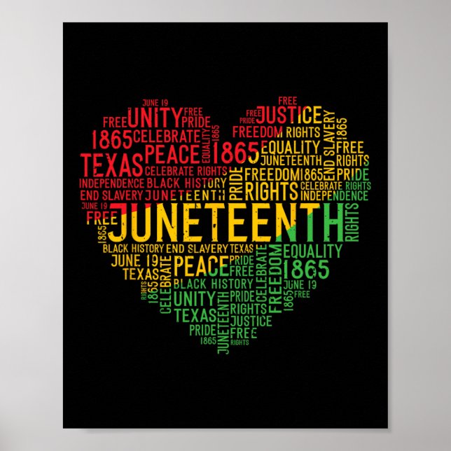 Póster Corazón Historia Negra Afro Americano Libertad Afr (Frente)
