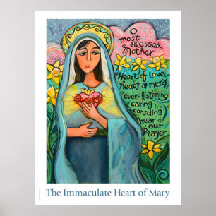 Póster Corazón inmaculado de María Poster, 18x24"