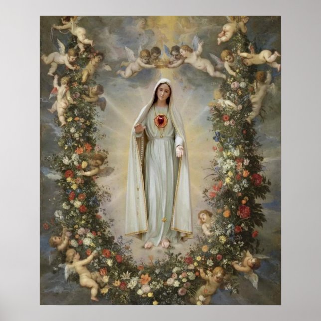 Póster Corazón inmaculado de María, Virgen María (Frente)