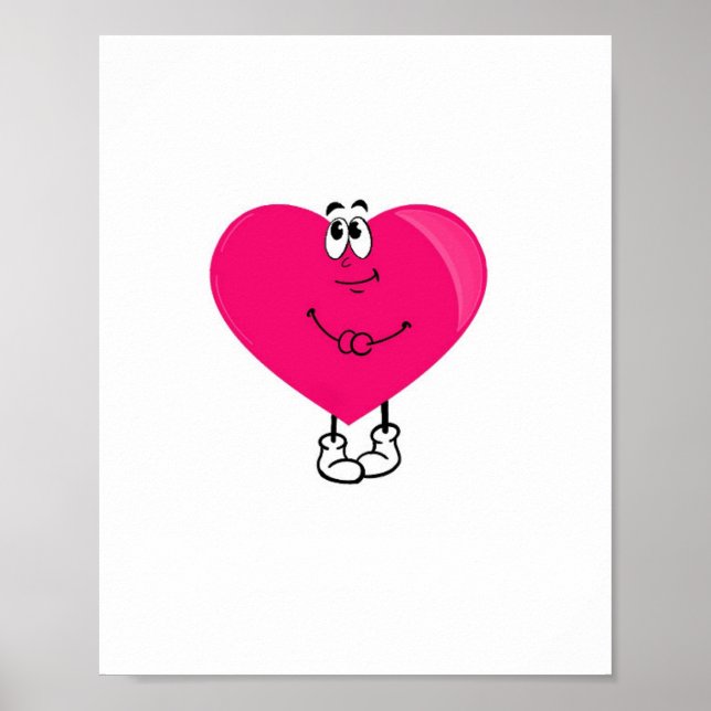 Póster Corazón lindo, corazón rosa (Frente)
